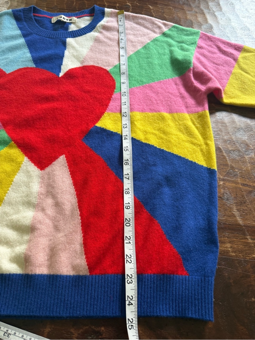 BODEN Lydia Cashmere Crewneck Sweater Jumper Heart L - Picture 8 of 8